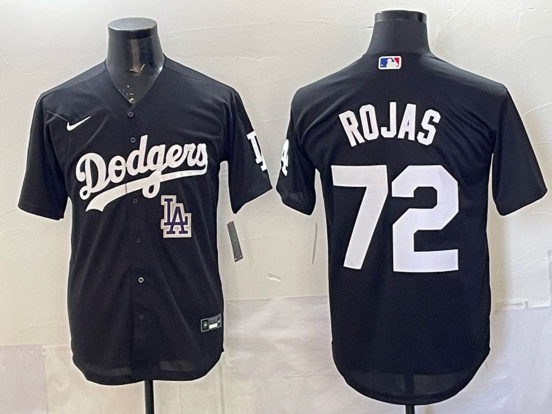 Men 2026 Nike Los Angeles Dodgers #72 Rojas Black Game MLB Jersey 01